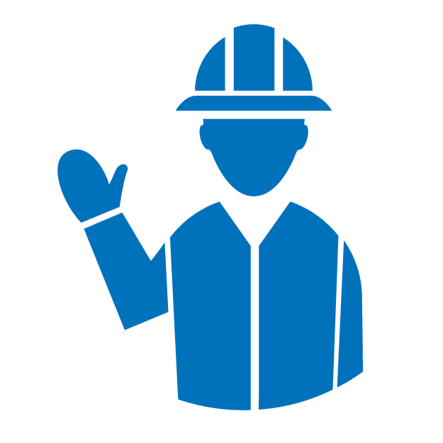 field worker waving