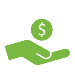 green hand with coin