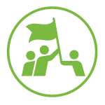icon green raising flag