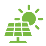 solar panel with sun icon